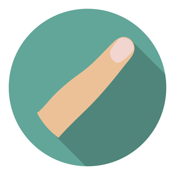 手指图标在平面风格孤立的白色背景。部分图片下载