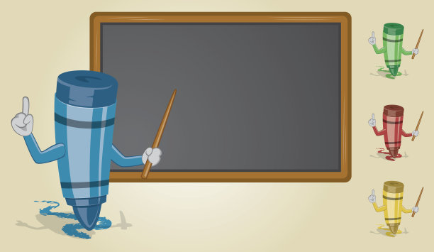 用黑板教蜡笔素材图片