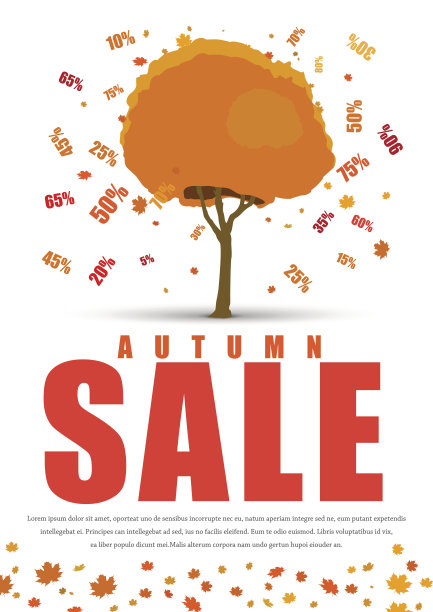 设计一个海报出售与秋天的树折扣图片下载