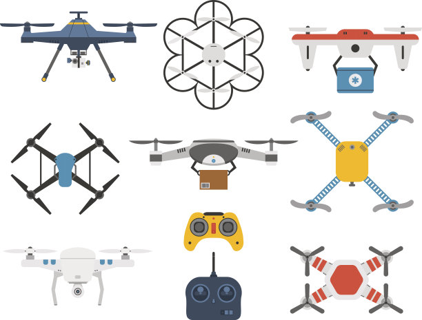 四轴飞行器向量集。图片下载