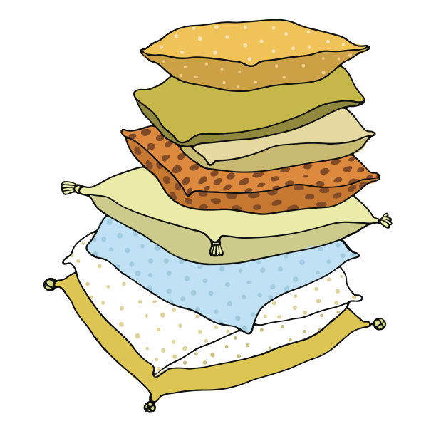 白色背景上漂亮的枕头。图片下载