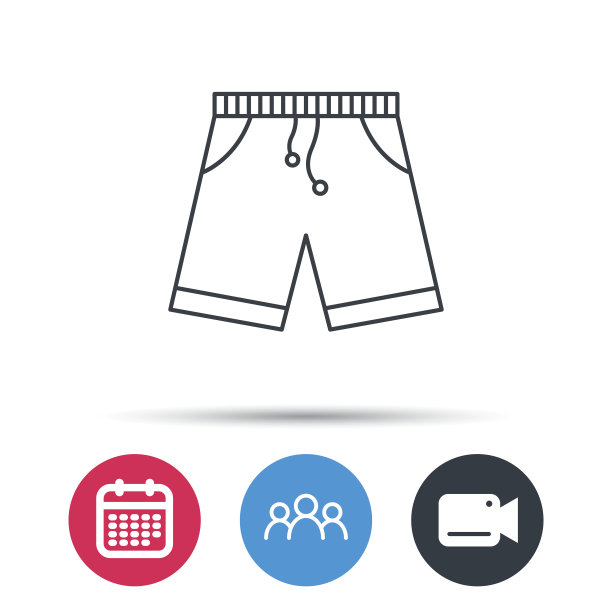 短裤图标。休闲服装购物标志。图片下载
