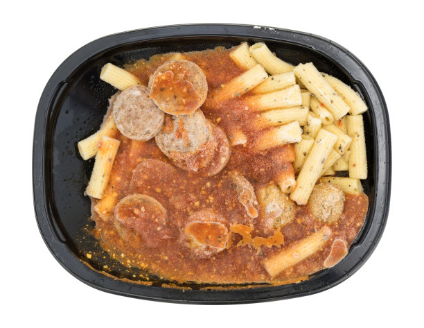 冷冻通心粉配肉丸和香肠电视晚餐图片下载