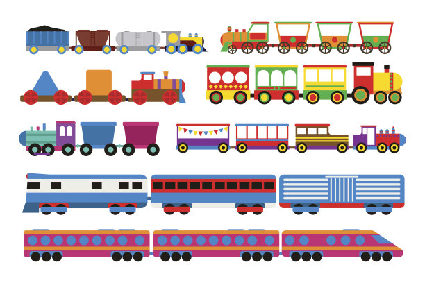 玩具火车矢量插图。素材图片