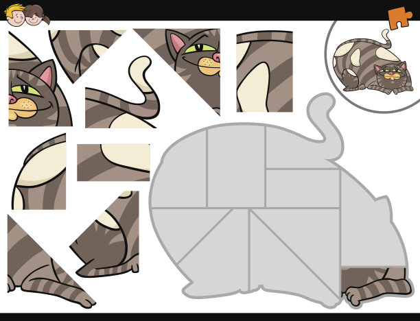 和猫玩拼图游戏图片下载