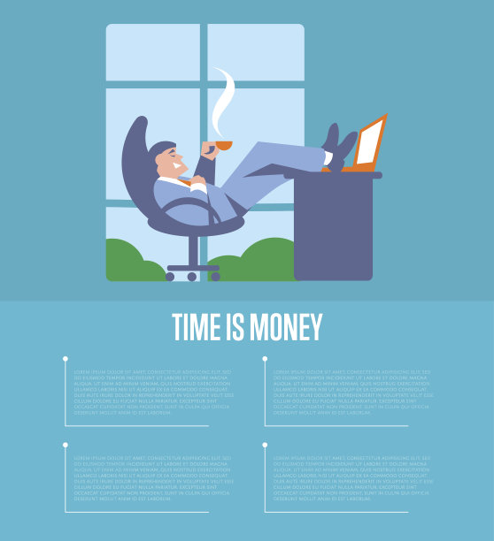 时间就是金钱的信息图表模板。图片下载