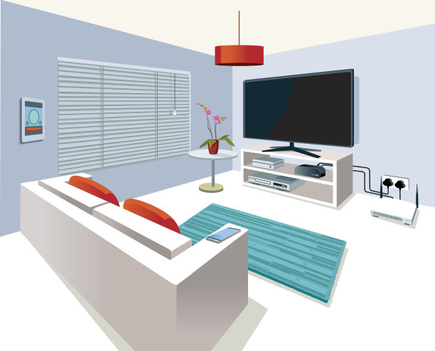 现代室内客厅在智能家居图片下载