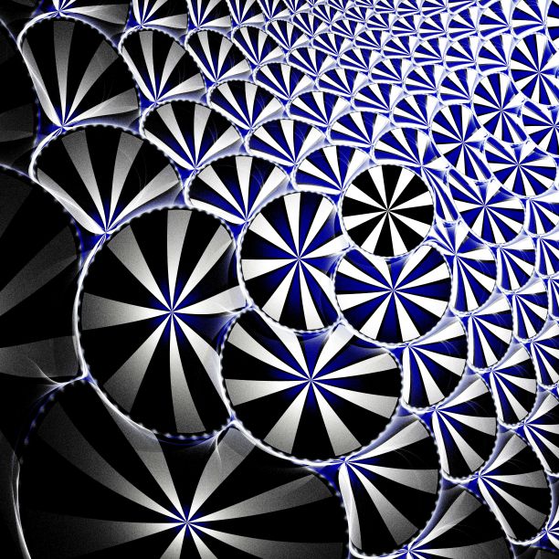 对称分形蓝色，数字艺术品的创意图形图片下载