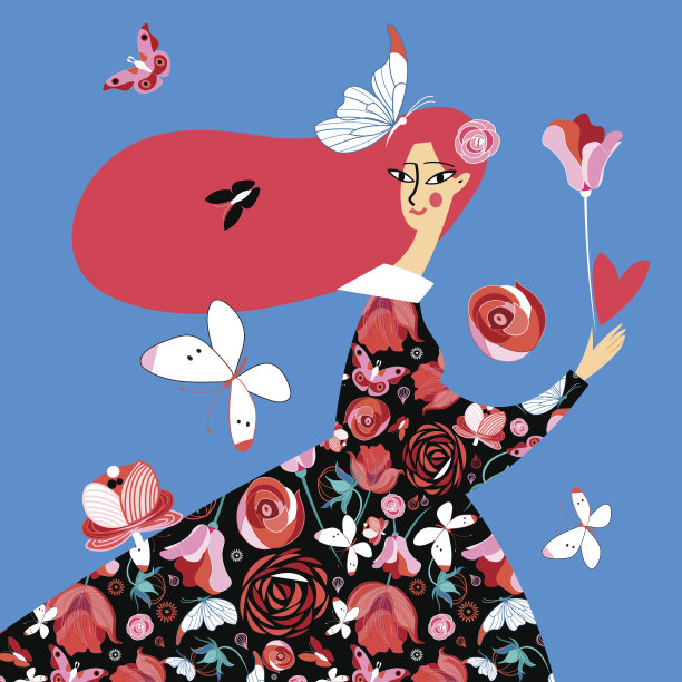 向量美丽的女孩图片下载