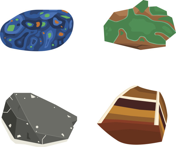 矿物石向量集。图片下载