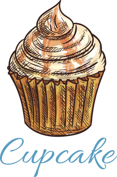 奶油焦糖巧克力小蛋糕素材图片