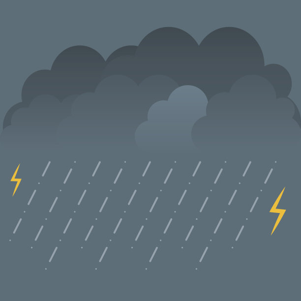 风暴和闪电。雨和云的插图。图片下载