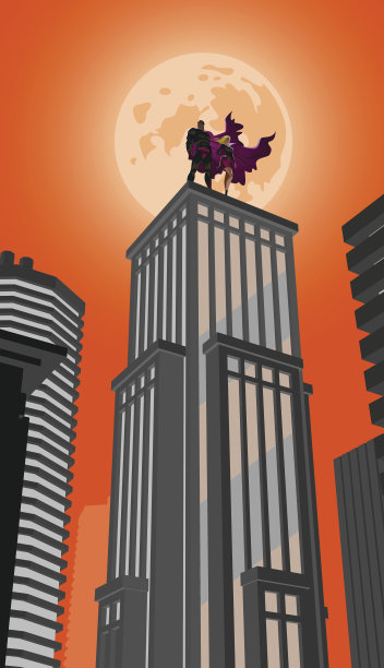 超级英雄的夫妇。男性和女性超级英雄图片下载