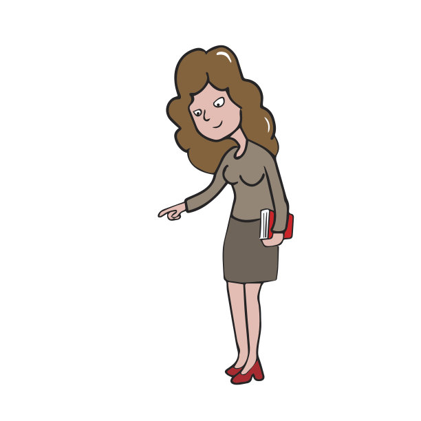 女人拿着书，指着漫画图片下载