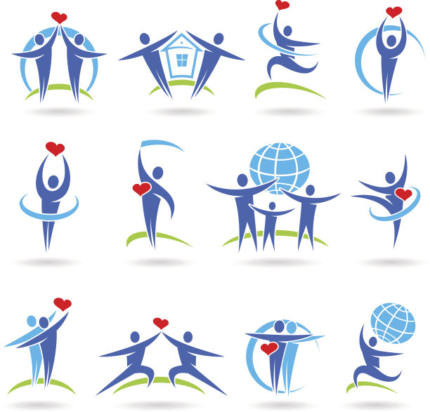 图标和元素的幸福家庭集合图片下载