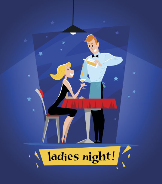 矢量平面餐厅插图。图片下载