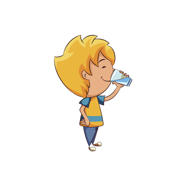 孩子喝着一杯水图片下载