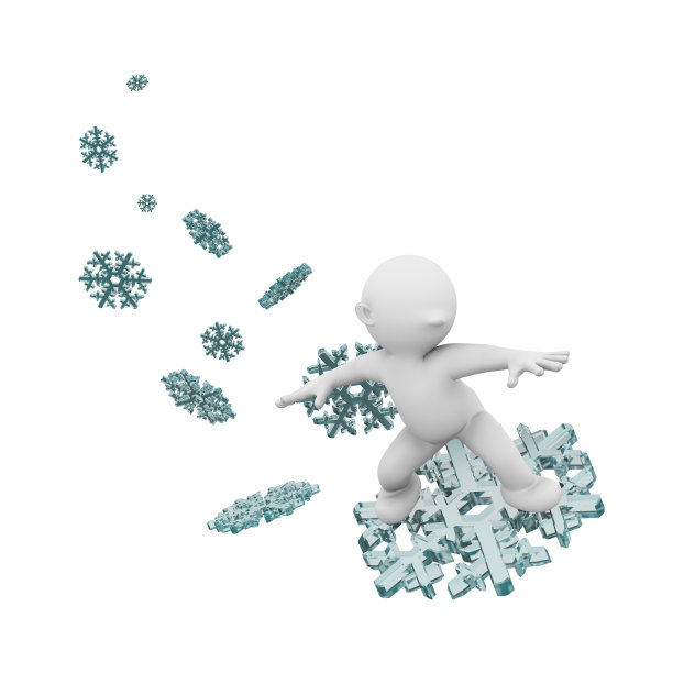 在雪花上冲浪图片下载