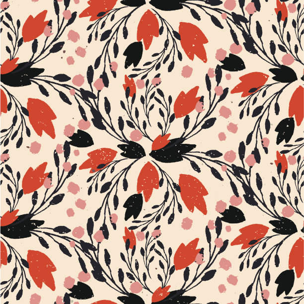 有机花卉图案丰富的暖色素材图片