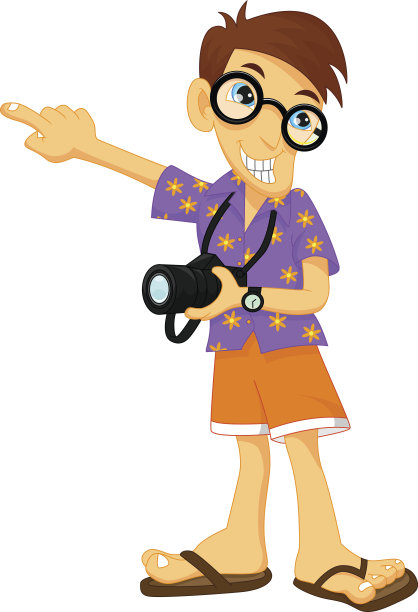 旅游的男孩卡通图片下载