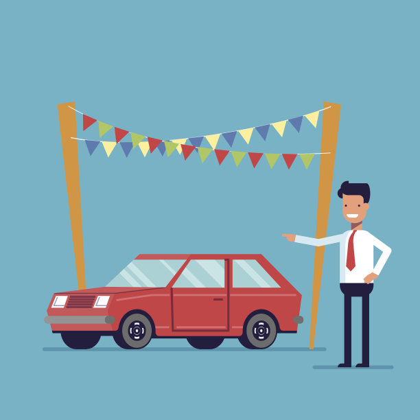 面带微笑的经销商提出购买汽车，销售新车图片下载