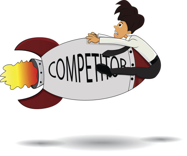 卡通击中竞争对手的导弹图片下载