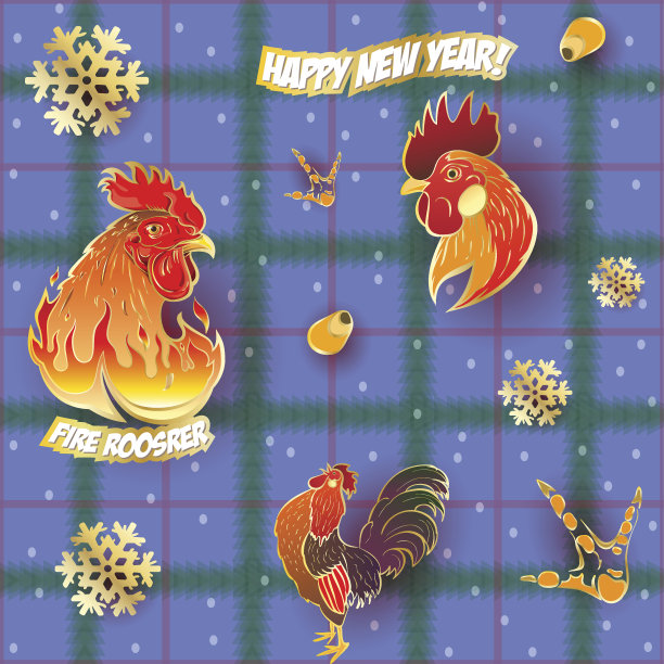 新耳火鸡图案图片下载