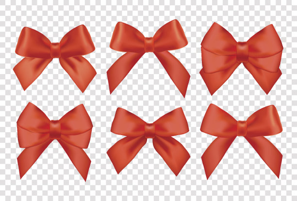 为圣诞礼物准备的丝带。带丝带的红色礼品蝴蝶结素材图片