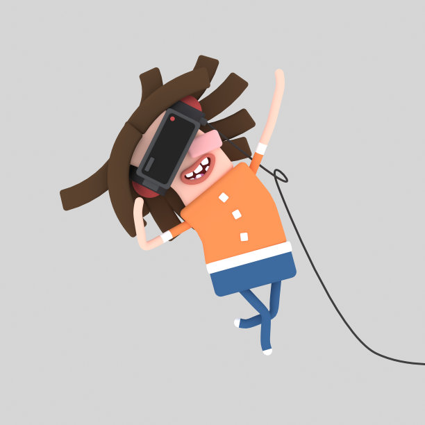 女人在虚拟世界里遨游。图片下载