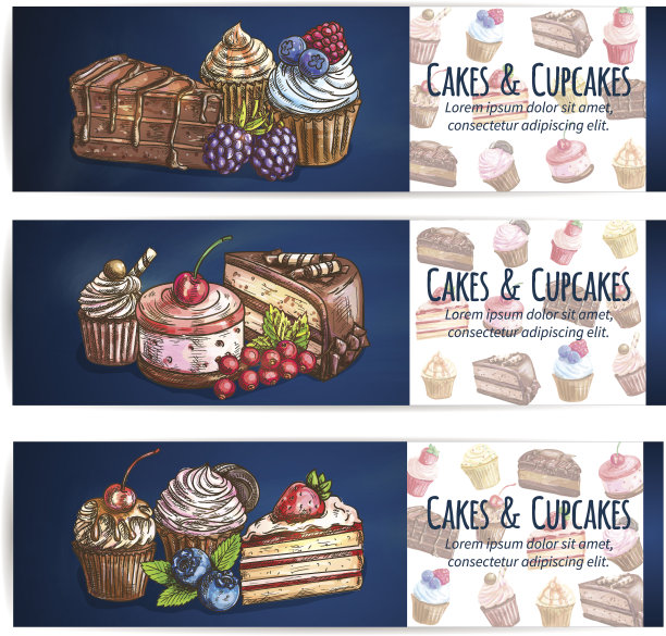 面包店，糖果，糕点，甜点海报图片下载