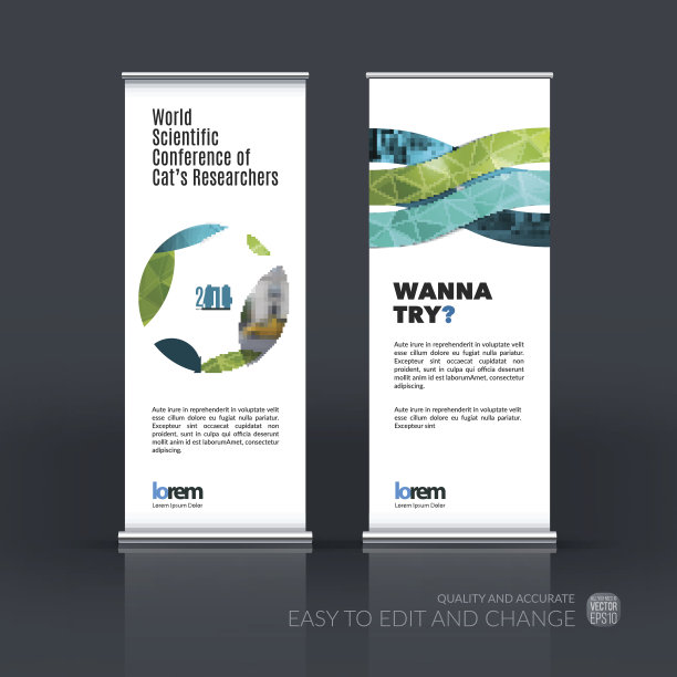 摘要商业向量集现代卷上旗帜站图片下载