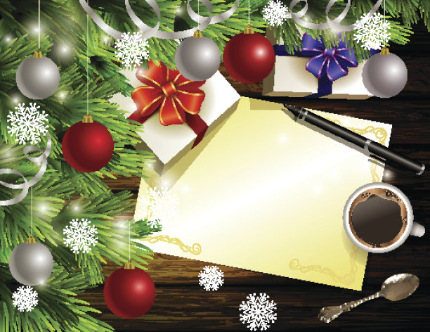 圣诞新年设计木质背景图片下载