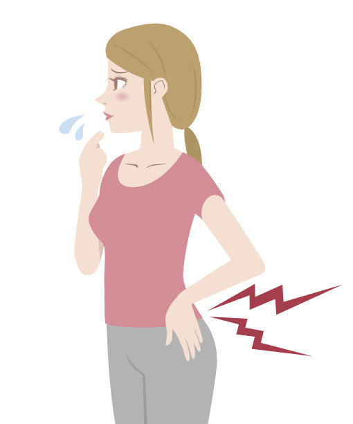 背痛的年轻女子图片下载