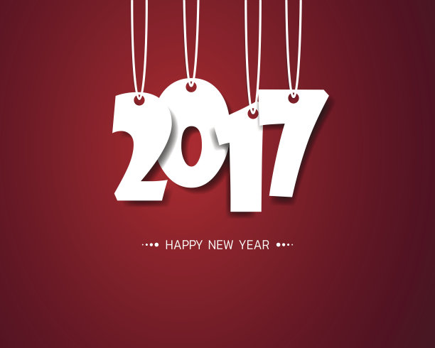 2017新年快乐!问候卡。五颜六色的设计。向量生病图片下载