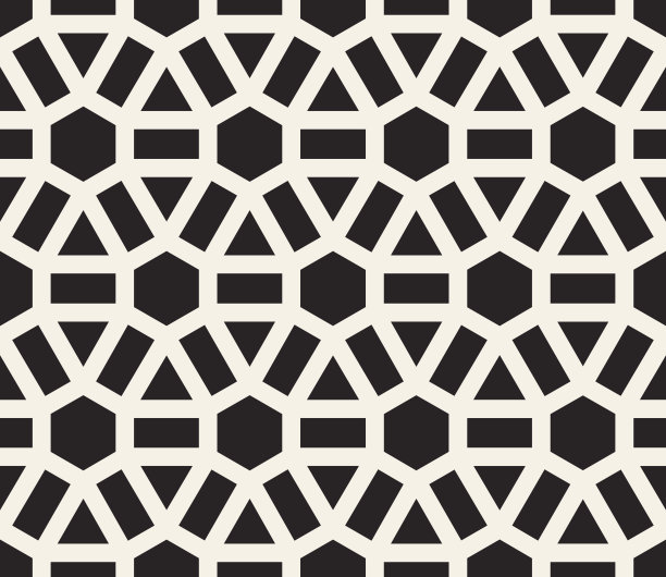 矢量无缝黑白线网格模式素材图片