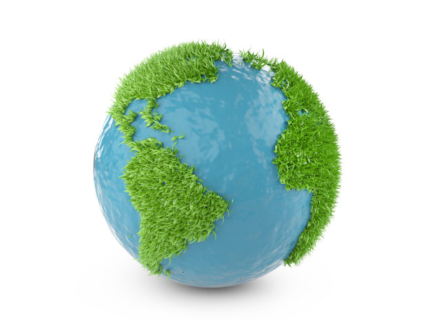 绿色世界的概念与大陆覆盖草。图片下载