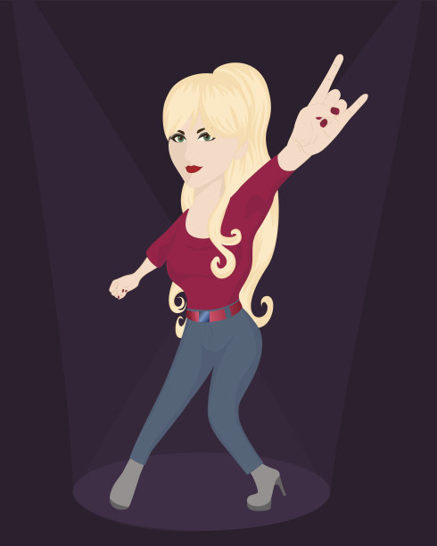 聚光灯下的金发女郎图片下载