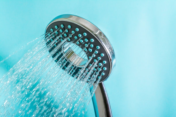现代热水淋浴与水流素材图片
