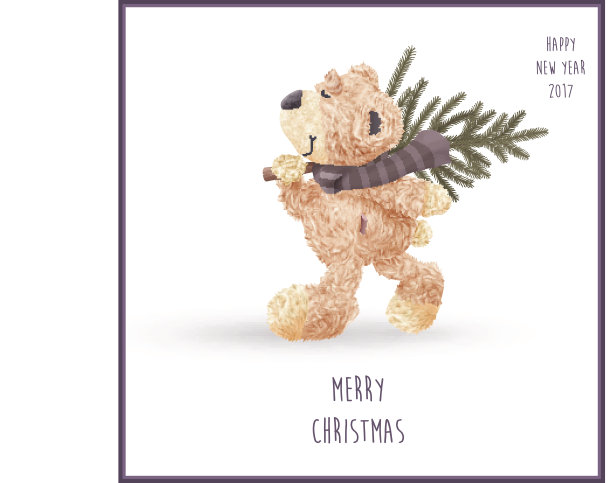 圣诞设计泰迪熊。图片下载