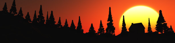 山的日落。图片下载