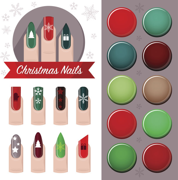 圣诞钉子-向量标志，图标和波兰颜色调色板图片下载