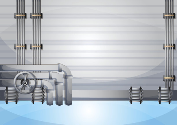 卡通矢量插图水管墙与分离层图片下载