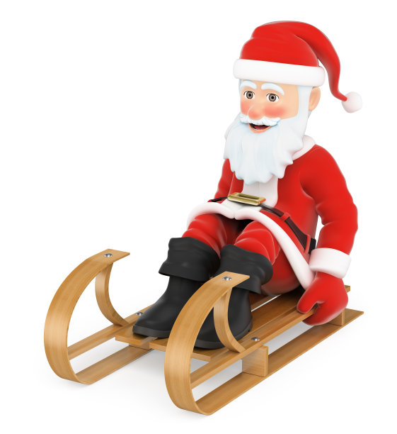 3D圣诞老人驾雪橇图片下载