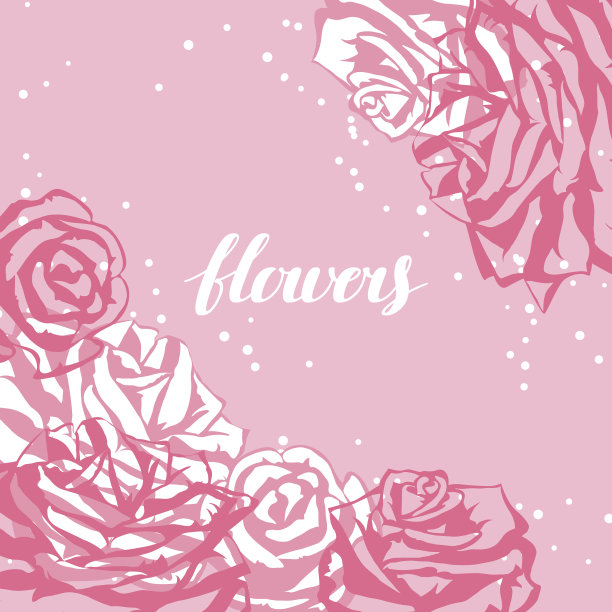 卡片模板与粉红色玫瑰。婚礼请柬的图片，浪漫图片下载