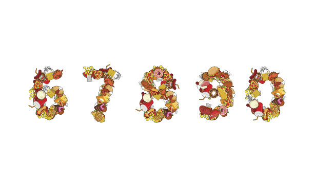 数量的食物。印刷产品数量。可食用的模板elemen图片下载