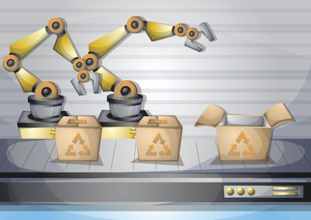 卡通矢量插图内部工厂与分离的层图片下载