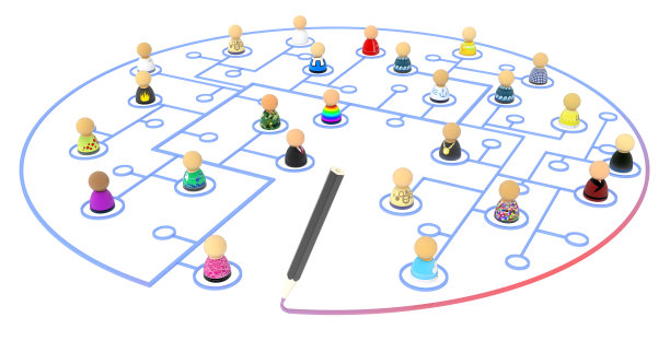 卡通人群，网络画圈图片下载