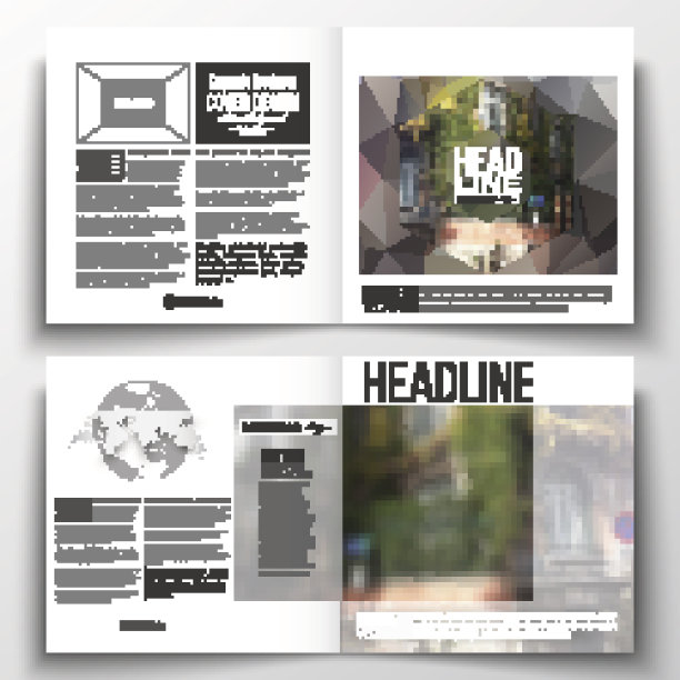 为宣传册、杂志、传单制作年度报告业务模板图片下载