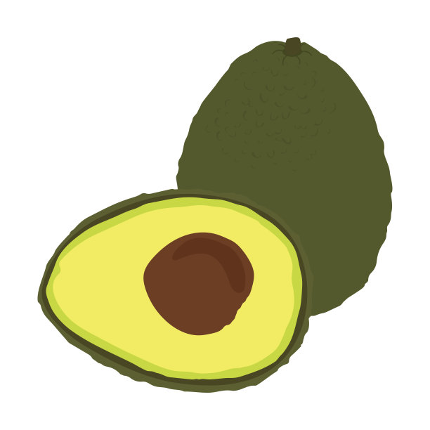 白色背景上孤立的大鳄梨图片下载