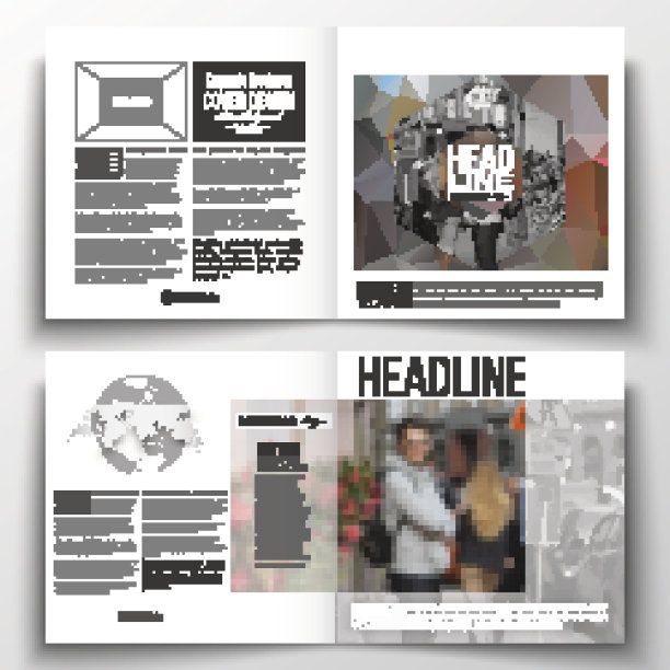 为宣传册、杂志、传单制作年度报告业务模板图片下载